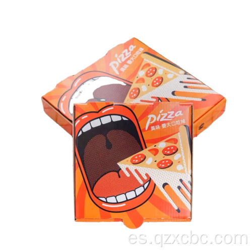 Caja de pizza para llevar para llevar en espesas